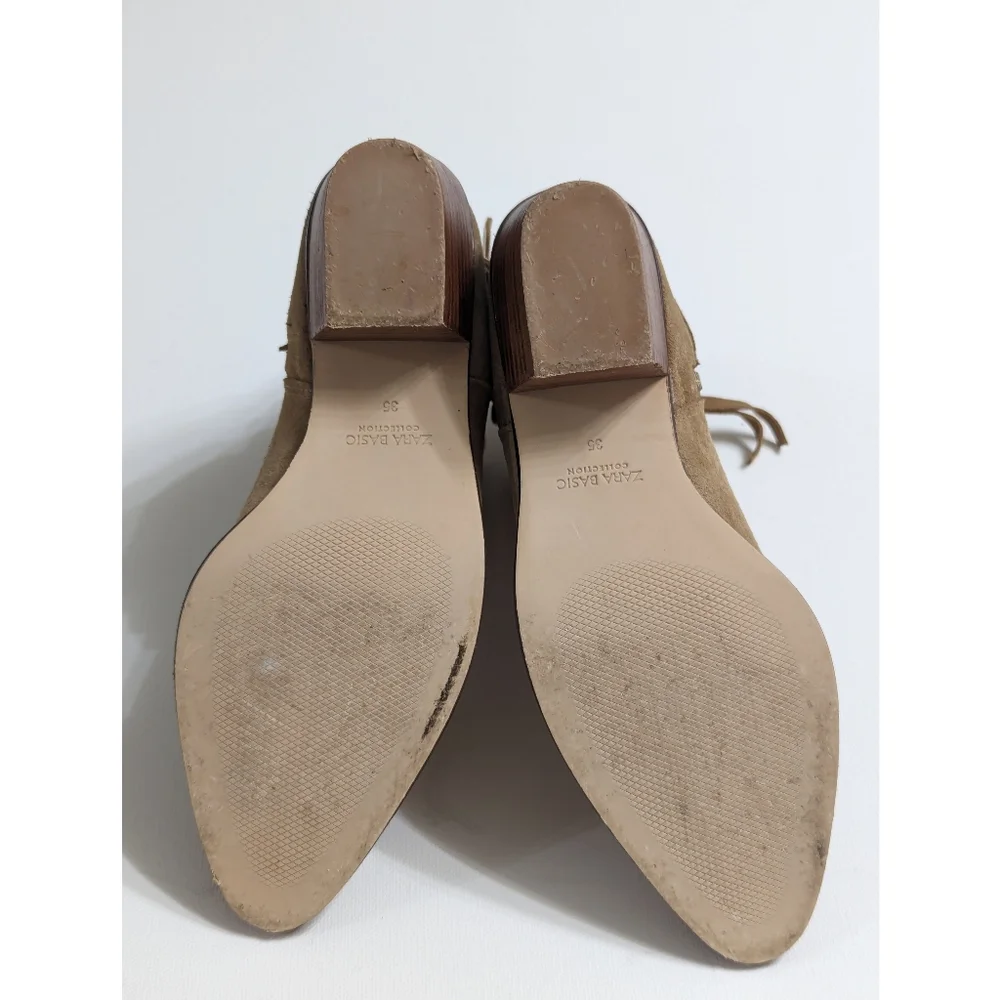 ZARA Suede Studded Ankle Boots With Buckles Women's Size 5 - Picture 8 of 16